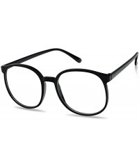 Aviator Over Sized Round Thin Nerdy Fashion Clear Lens Aviator Eyewear Glasses - Black - C112HTMJRLB $23.76
