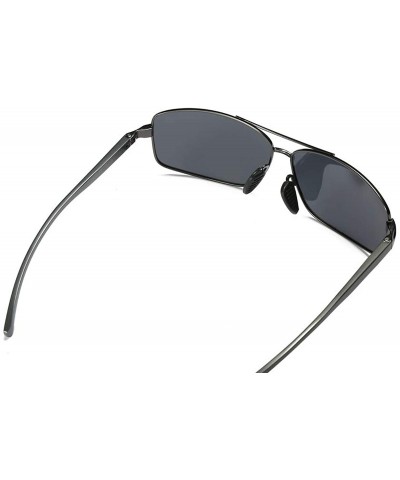 Rectangular Polarized Sunglasses Driving Photosensitive Glasses 100% UV protection - Gold＆black - C618SS8KGAA $20.86