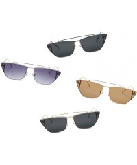 Square Women Metal Retro Square Flat Lens Cat Eye Fashion Sunglasses - Gradient Purple - C318IIESTGK $8.14