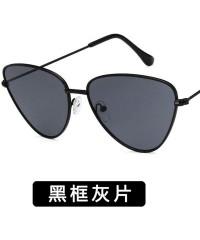 Oval Fashion Ladies Retro Cat Eye Women Sunglasses Tinted Color Lens Metal Big Frame Popular Classic Sun Glasses - 5 - C6198A...