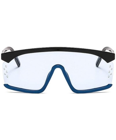 Goggle Designer Oversized Visor Shield Sunglasses unisex Brand Hood Goggles Big Flat Top Mask Sun Glasses - Blue - C718SRHE40...