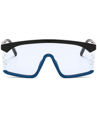 Goggle Designer Oversized Visor Shield Sunglasses unisex Brand Hood Goggles Big Flat Top Mask Sun Glasses - Blue - C718SRHE40...
