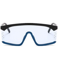 Goggle Designer Oversized Visor Shield Sunglasses unisex Brand Hood Goggles Big Flat Top Mask Sun Glasses - Blue - C718SRHE40...