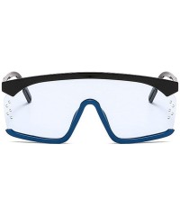 Goggle Designer Oversized Visor Shield Sunglasses unisex Brand Hood Goggles Big Flat Top Mask Sun Glasses - Blue - C718SRHE40...