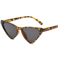 Square Leopard Triangle Sexy Cat Eyes Women Sunglasses Small Prom Glasses Plastic Eyeglasses - 6white-sakura - CY197Y7SI4A $2...