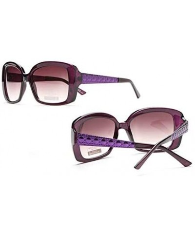 Square Women's Fashion Square-Frame Sunglasses - Black/White - CS18HDDS4Z9 $50.29