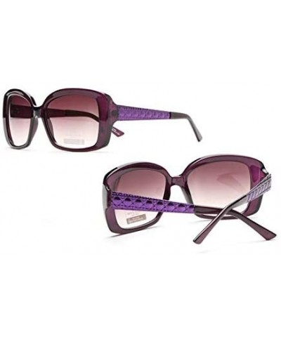 Square Women's Fashion Square-Frame Sunglasses - Black/White - CS18HDDS4Z9 $51.63