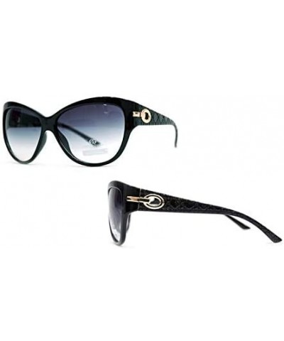 Square Women's Fashion Square-Frame Sunglasses - Black/White - CS18HDDS4Z9 $24.14