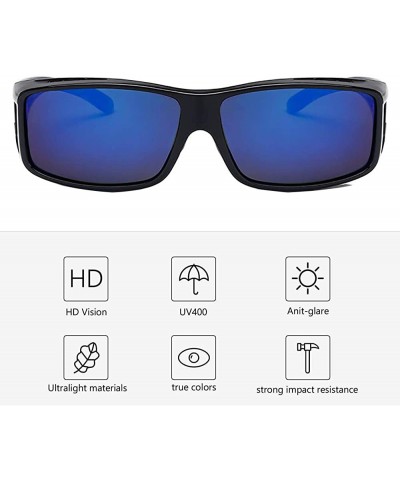 Shield Polarized Rectangular Glasses Sunglasses Protection - 5 - C318CX02UMY $18.18