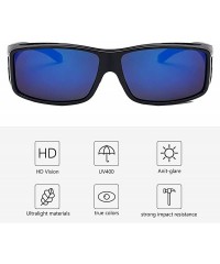 Shield Polarized Rectangular Glasses Sunglasses Protection - 5 - C318CX02UMY $18.18