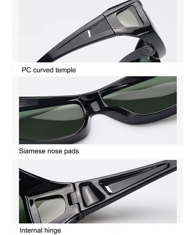 Shield Polarized Rectangular Glasses Sunglasses Protection - 5 - C318CX02UMY $18.18