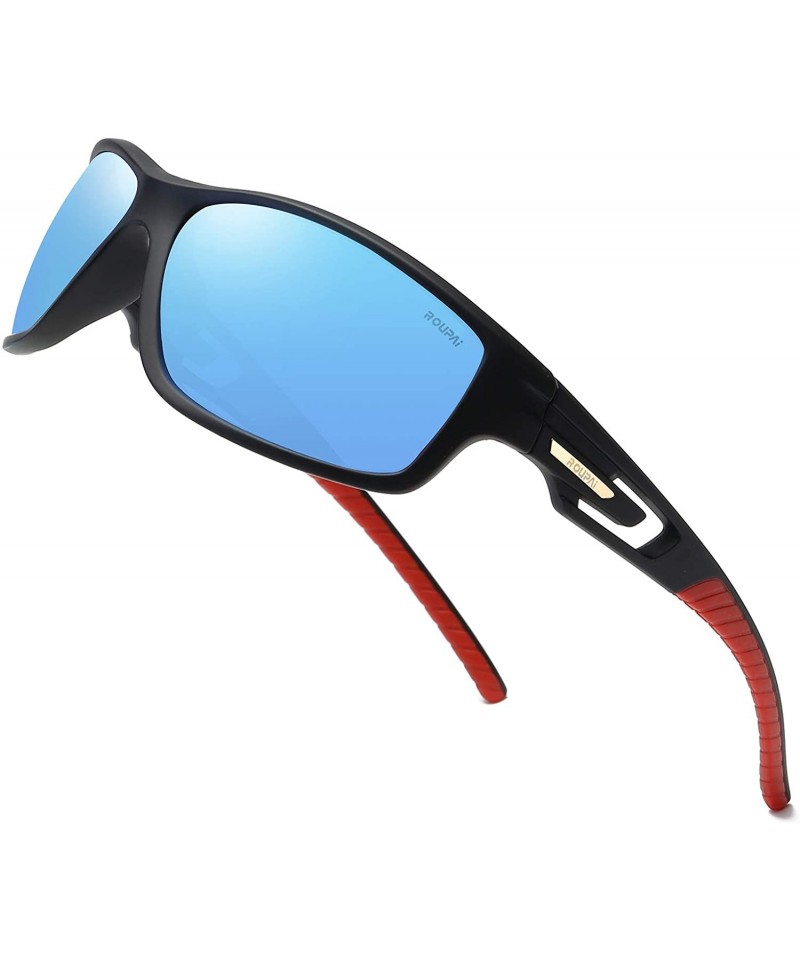 Sport Polarized Driving Sunglasses TR90 Unbreakable Frame for Men Women Running Cycling FDA Approved - Blue - CW18LTLQSII $10.62