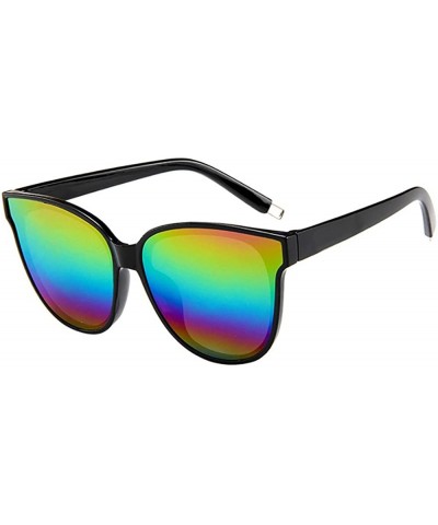 Cat Eye Sunglasses Ladies Eyewear Color Cat Eye Mirrored Eyeglasses Pink - Multicolor - C718QIS92UM $11.90