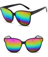 Cat Eye Sunglasses Ladies Eyewear Color Cat Eye Mirrored Eyeglasses Pink - Multicolor - C718QIS92UM $11.90