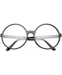 Round Retro Oversize Clear Lens Round Spectacles Eyewear Glasses 60mm - Black / Clear - CN12LZRUJ6X $10.60