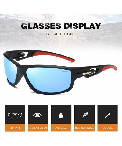 Sport Polarized Driving Sunglasses TR90 Unbreakable Frame for Men Women Running Cycling FDA Approved - Blue - CW18LTLQSII $10.62