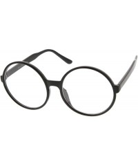 Round Retro Oversize Clear Lens Round Spectacles Eyewear Glasses 60mm - Black / Clear - CN12LZRUJ6X $10.60