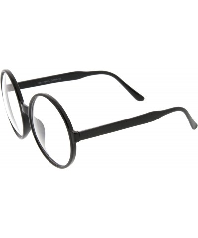 Round Retro Oversize Clear Lens Round Spectacles Eyewear Glasses 60mm - Black / Clear - CN12LZRUJ6X $10.60