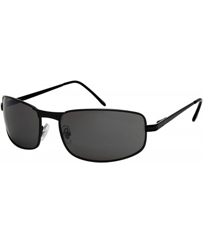 Rectangular Aviator BG20044S FM 1 BLK - Black Frame/Grey Flash Mirrored Lens - C911KBPUI21 $8.04