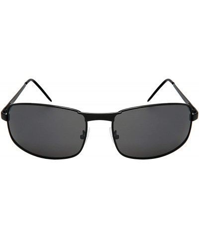 Rectangular Aviator BG20044S FM 1 BLK - Black Frame/Grey Flash Mirrored Lens - C911KBPUI21 $8.04