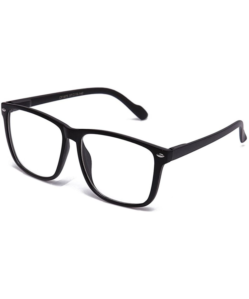 Oversized Hot Sellers Nerd Geeky Trendy Cosplay Costume Unique Clear Lens Fashionista Glasses - 1875 Black - CG11OCCW4N5 $19.78