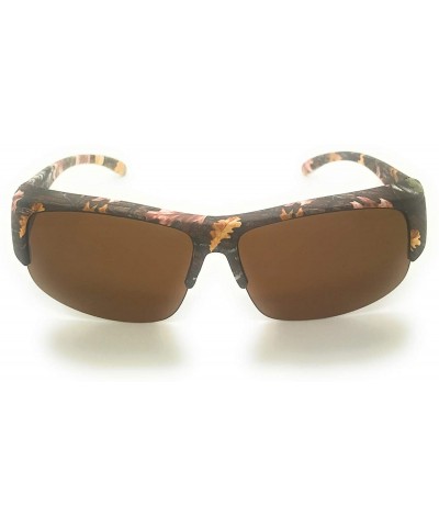 Rimless Over Glasses Sunglasses Polarized Lens for Women Men Semi Rimless Frame Fit Over - Camouflage / Brown - CF18S9H0EQA $...