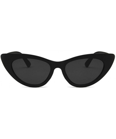 Oval Unisex Sunglasses Retro Sand Black Grey Drive Holiday Oval Non-Polarized UV400 - CL18RLUDWMZ $11.36