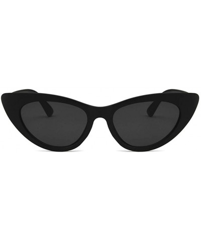 Oval Unisex Sunglasses Retro Sand Black Grey Drive Holiday Oval Non-Polarized UV400 - CL18RLUDWMZ $11.36