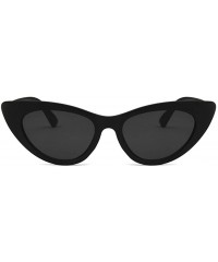 Oval Unisex Sunglasses Retro Sand Black Grey Drive Holiday Oval Non-Polarized UV400 - CL18RLUDWMZ $11.36