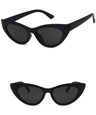 Oval Unisex Sunglasses Retro Sand Black Grey Drive Holiday Oval Non-Polarized UV400 - CL18RLUDWMZ $11.36