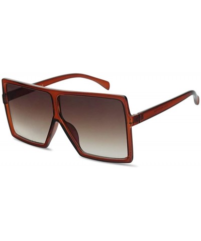 Shield XL Extremely Oversize Slim Square Flat Top Shield Mod Sunglasses Designer Shades - CD18CZXSCIH $19.63