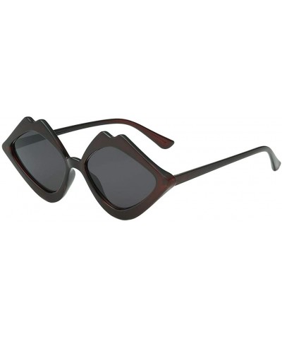 Goggle Designed Sexy Lip Sunglasses Women's Fashion Jelly Sunshade Sunglasses Integrated Glasses Candy Color - C118Q8UCLAY $1...