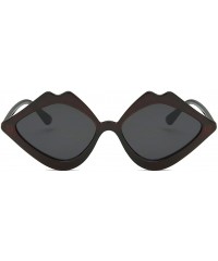Goggle Designed Sexy Lip Sunglasses Women's Fashion Jelly Sunshade Sunglasses Integrated Glasses Candy Color - C118Q8UCLAY $6.90