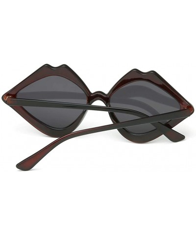 Goggle Designed Sexy Lip Sunglasses Women's Fashion Jelly Sunshade Sunglasses Integrated Glasses Candy Color - C118Q8UCLAY $6.90