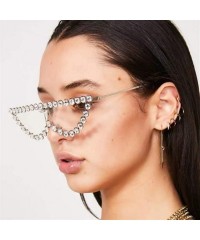 Cat Eye Fashion Diamond Frame Cat Eye Sunglasses Women Luxury Brand Vintage Triangle Shades Rhinestone Sunglasses Female - CN...
