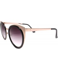 Cat Eye Classy Gorgeous Elegant Fancy Upscale Womens Cat Eye Sunglasses - Gold / Black - CJ199ERED3X $25.38