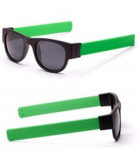 Round Fold Sunglasses GorNorriss Wristband Polarized - Green Lens/Green Frame - CR18QGR3L8K $7.99