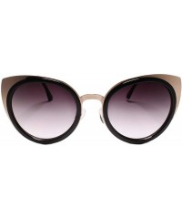 Cat Eye Classy Gorgeous Elegant Fancy Upscale Womens Cat Eye Sunglasses - Gold / Black - CJ199ERED3X $25.38