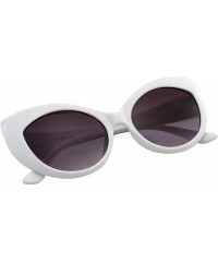 Cat Eye Sunglasses For Women Cat Eye Ladies Retro Vintage Designer Style UV400 Protection - White Large - CT11PB9GWEF $9.47