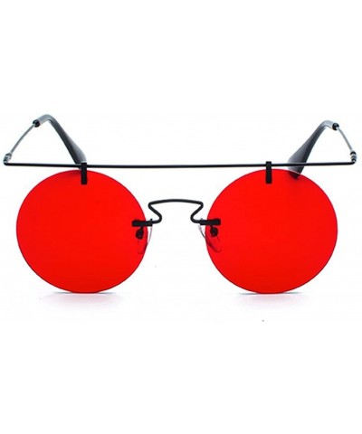 Round Retro Harajuku Style Sunglasses Round Vampire Glasses - Red - C418EILL7QW $50.23