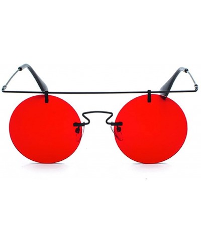 Round Retro Harajuku Style Sunglasses Round Vampire Glasses - Red - C418EILL7QW $22.77