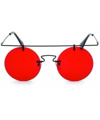 Round Retro Harajuku Style Sunglasses Round Vampire Glasses - Red - C418EILL7QW $50.23