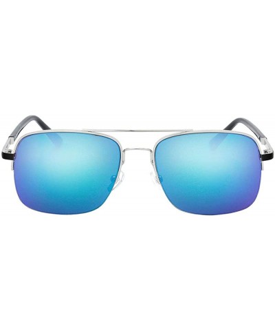 Square Retro Vintage Fashion Collection"Silver Rush" - Blue - C118ODO7LE5 $11.74