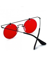 Round Retro Harajuku Style Sunglasses Round Vampire Glasses - Red - C418EILL7QW $22.77