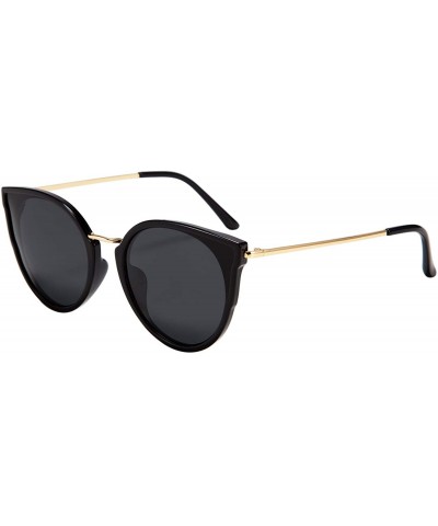 Cat Eye Fashion Polarized Sunglasses Women Cat Eye 100% UV400 Eyeglasses Anti Glare B7000 - Black - CD196DCTHQH $12.96
