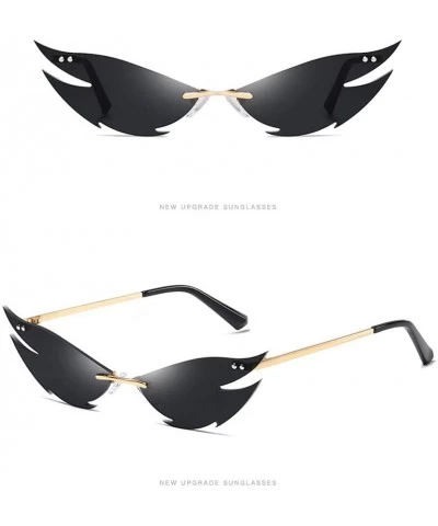 Cat Eye Fashion Irregular Man Women Cat Eye Sunglasses Glasses Shades Vintage Retro - Gold - CC1983RQ5QW $24.26