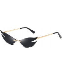 Cat Eye Fashion Irregular Man Women Cat Eye Sunglasses Glasses Shades Vintage Retro - Gold - CC1983RQ5QW $12.60