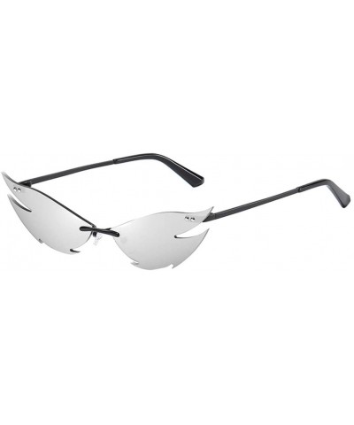 Cat Eye Fashion Irregular Man Women Cat Eye Sunglasses Glasses Shades Vintage Retro - Gold - CC1983RQ5QW $12.60
