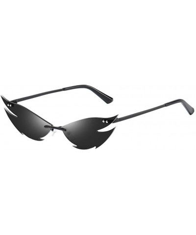 Cat Eye Fashion Irregular Man Women Cat Eye Sunglasses Glasses Shades Vintage Retro - Gold - CC1983RQ5QW $12.60