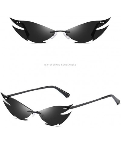 Cat Eye Fashion Irregular Man Women Cat Eye Sunglasses Glasses Shades Vintage Retro - Gold - CC1983RQ5QW $12.60